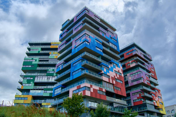 istock wide angle with colorful buildings 1399419296