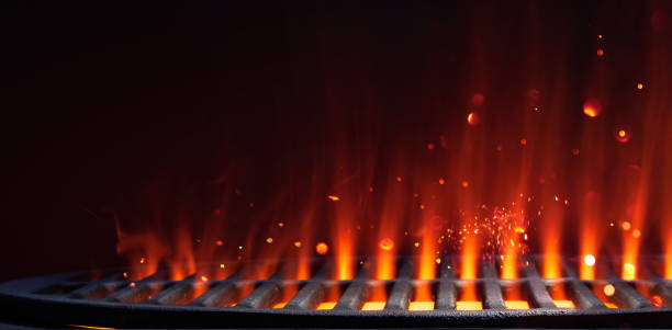 istock BBQ Grill With Bright Flames 1399423763