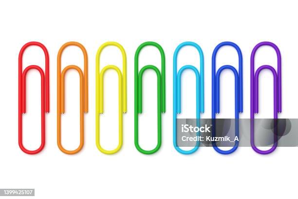 Paper Clips Isolated On White Background 3d Rendering Stock Photo - Download Image Now