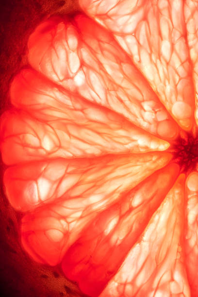 istock Close-up of sliced grapefruit, macro, creative background. 1399426605