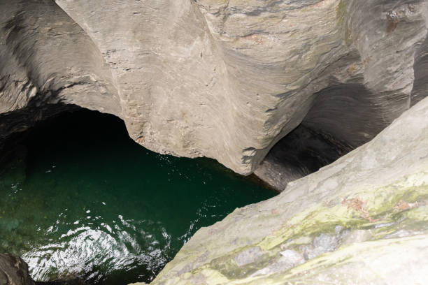 Zillis, Grison, Switzerland, April 12, 2022 Popular Viamala canyon built by the rhine river in millions of years in the massive alps
