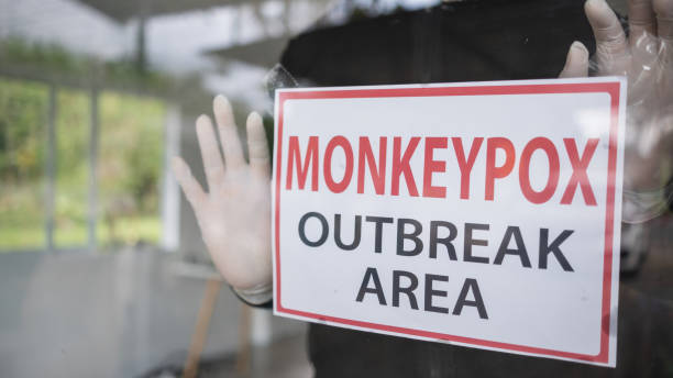 istock Monkeypox outbreak concept. Message paper, notice, do not enter the area. during the monkeypox virus epidemic. 1399429224