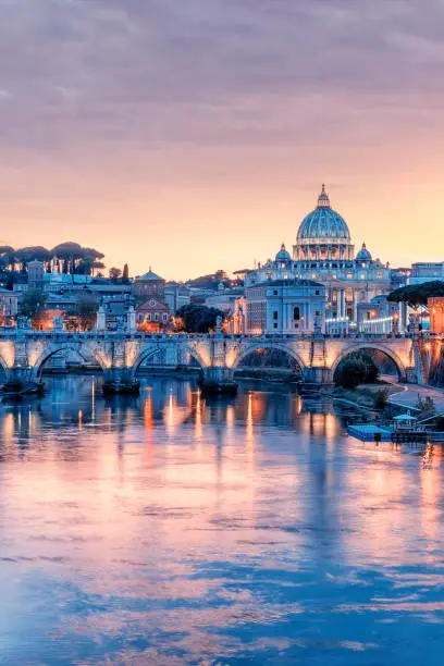 Rome cityscape at sunset