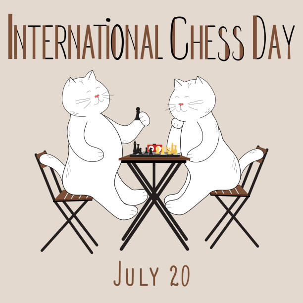 ilustrações, clipart, desenhos animados e ícones de dia internacional do xadrez - jogo internacional