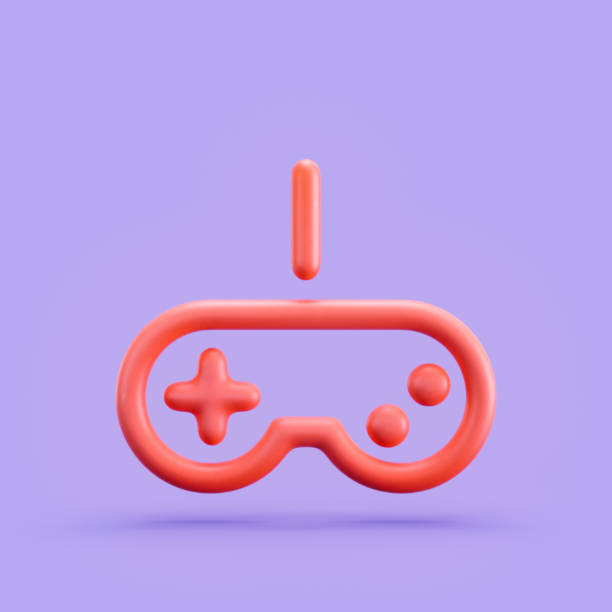 istock Gaming 3D icon, console controller icon, single color monochrome outline icon, 3d rendering 1399431850