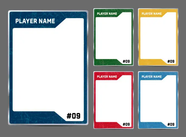 Vector illustration of Hockey player card frame template design