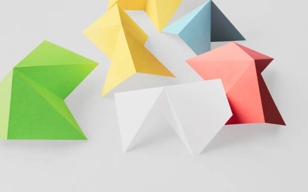 istock Geometric shapes made paper, texture background 1399433629