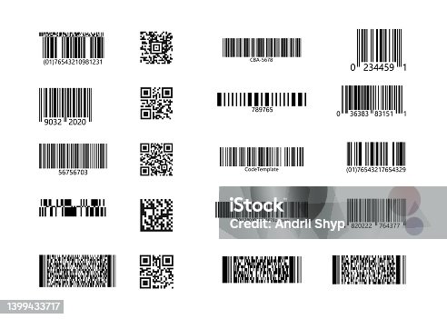 istock Code stickers on isolated background. Code sample 1399433717