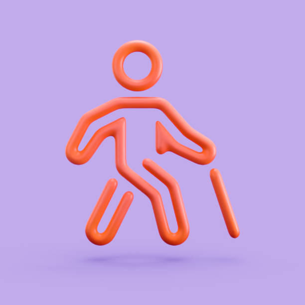 Accessibility icon, blind person 3D Icon. Monochrome outline icon, 3d Rendering
