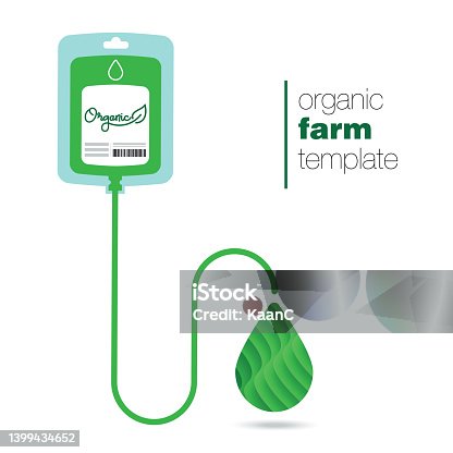 istock Organic concept. Natural meal fresh products. Organic Fertilizer Bag and leaf shape. Ecology farm bio food vector premium badges stock illustration 1399434652