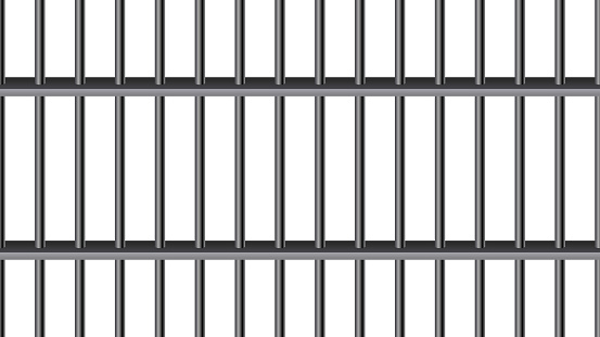 Iron prison cage vector background.