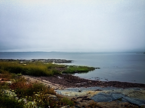 Misty day at Blue Rocks, Nova Scotia