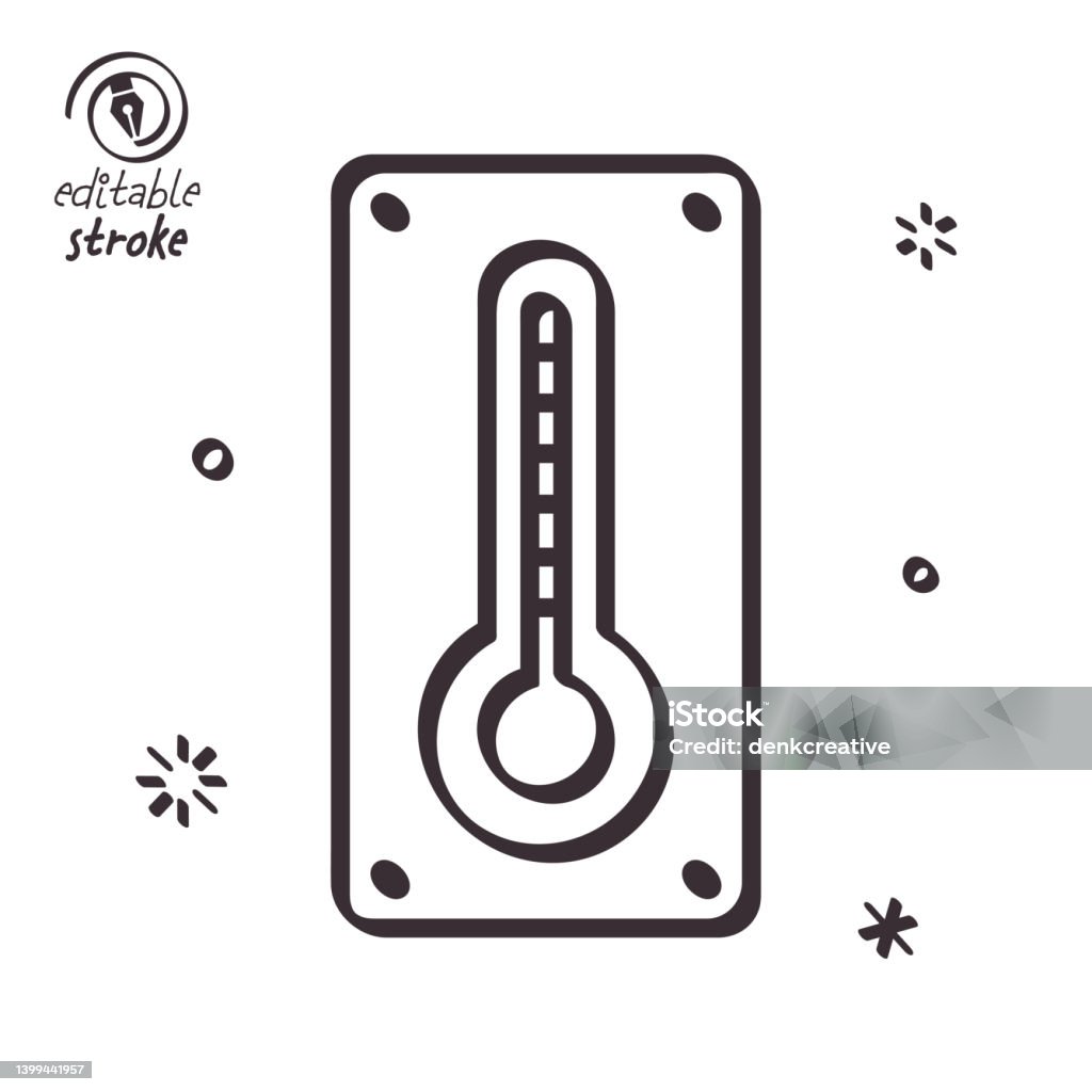 Temperture Line Drawing Playful Line Illustration For Temperature Measurements Stock ...