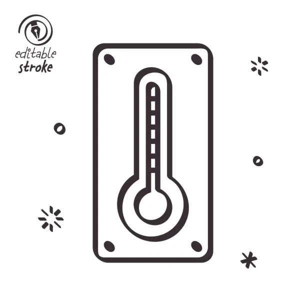 Vector illustration of Playful Line Illustration for Temperature Measurements