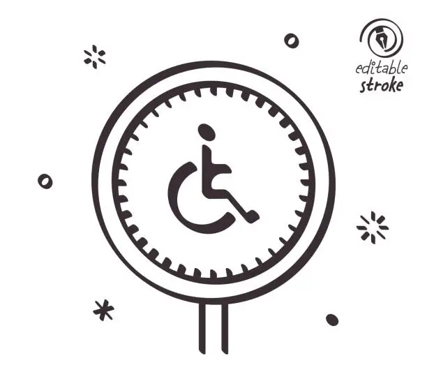 Vector illustration of Line Illustration for Handicapped Facilities