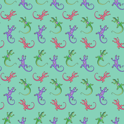Lizard Design Patterns Seamless Vector Pattern Of Lizards Stock Illustration - Download Image ...