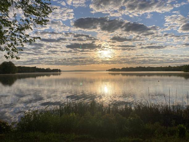 istock A beautiful Maine morning Sunrise with a beautiful reflection off Sebasticook Lake. 1399448194