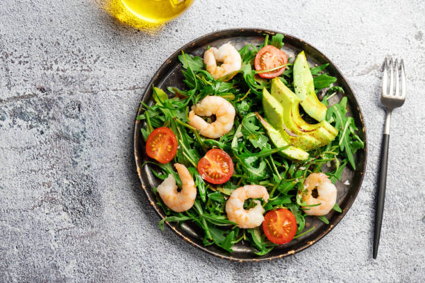 istock Shrimp salad with avocado on plate 1399449806