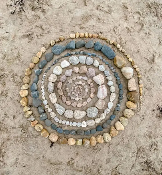 Stone circle on the beach