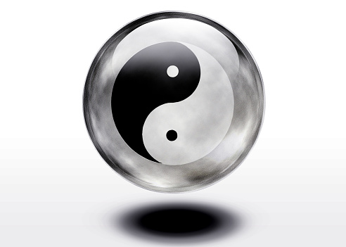 Yin Yang Sign. 3D rendering