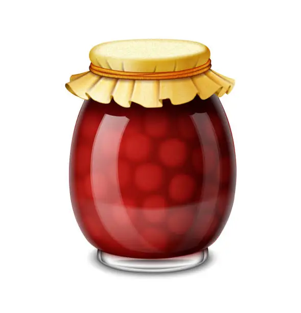 Vector illustration of Cherry Jam Canned