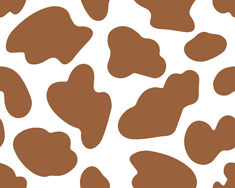 Cow leather brown seamless pattern. Animalistic abstract background. Vector illustration