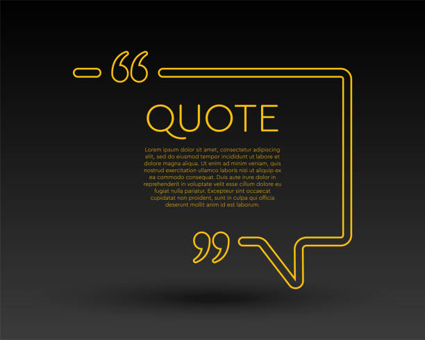 Quote frame blank, text quote boxes, background Quote frame blank. Empty box for message, citation, aphorism, motivation. Pattern frame for information messages. Vector quote form inspiration. Background for text, rectangle in brackets quotation mark stock illustrations