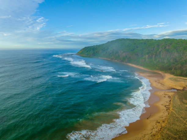 istock Early morning seascape with  clouds and haze 1399483378