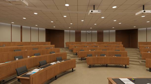 istock Empty classroom university or collage back to school 3d illustration 1399490420
