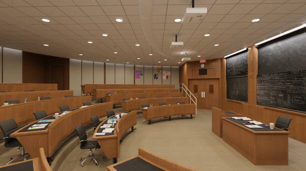 istock Empty classroom university or collage back to school 3d illustration 1399490422
