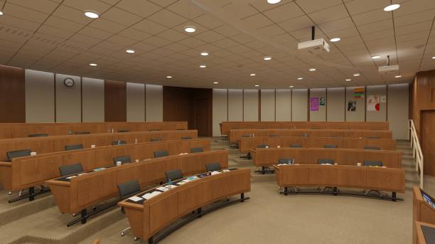 istock Empty classroom university or collage back to school 3d illustration 1399490424