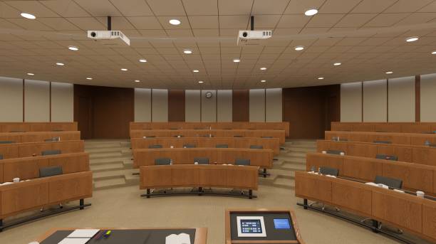 istock Empty classroom university or collage back to school 3d illustration 1399490426