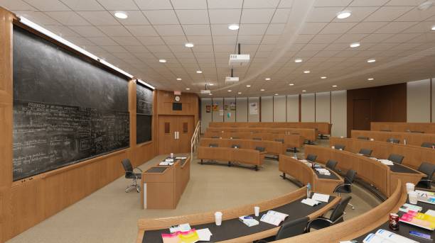 istock Empty classroom university or collage back to school 3d illustration 1399490447