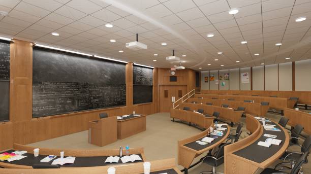 istock Empty classroom university or collage back to school 3d illustration 1399490450