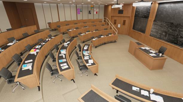 istock Empty classroom university or collage back to school 3d illustration 1399490462