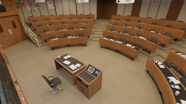 istock Empty classroom university or collage back to school 3d illustration 1399490463