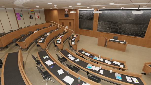 istock Empty classroom university or collage back to school 3d illustration 1399490477
