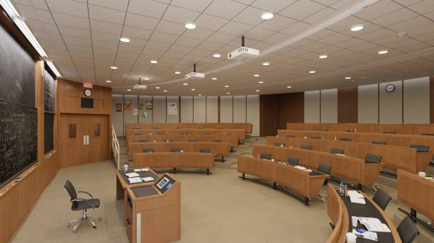 istock Empty classroom university or collage back to school 3d illustration 1399490532