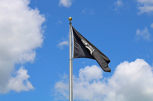 POW flag at Mill Springs Battlefield National Monument & Cemetery in Kentucky, USA - This was the site of the first major victory for the Union Army during the Civil War