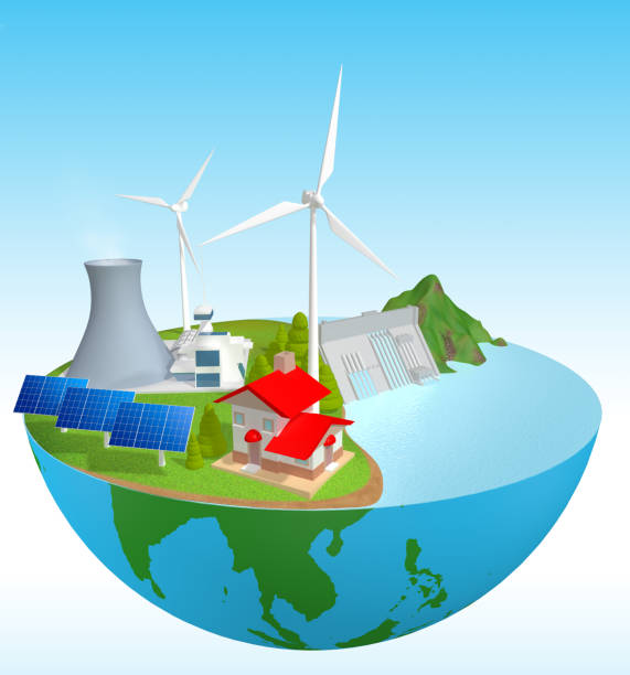 istock Energy saving Use natural energy, love the world, protect the environment.3d render 1399499028