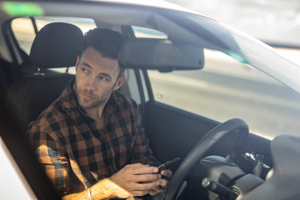 istock A handsome man travels in his car 1399503711