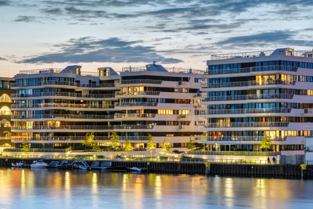 istock Modern apartment buildings at the river Spree 1399504441