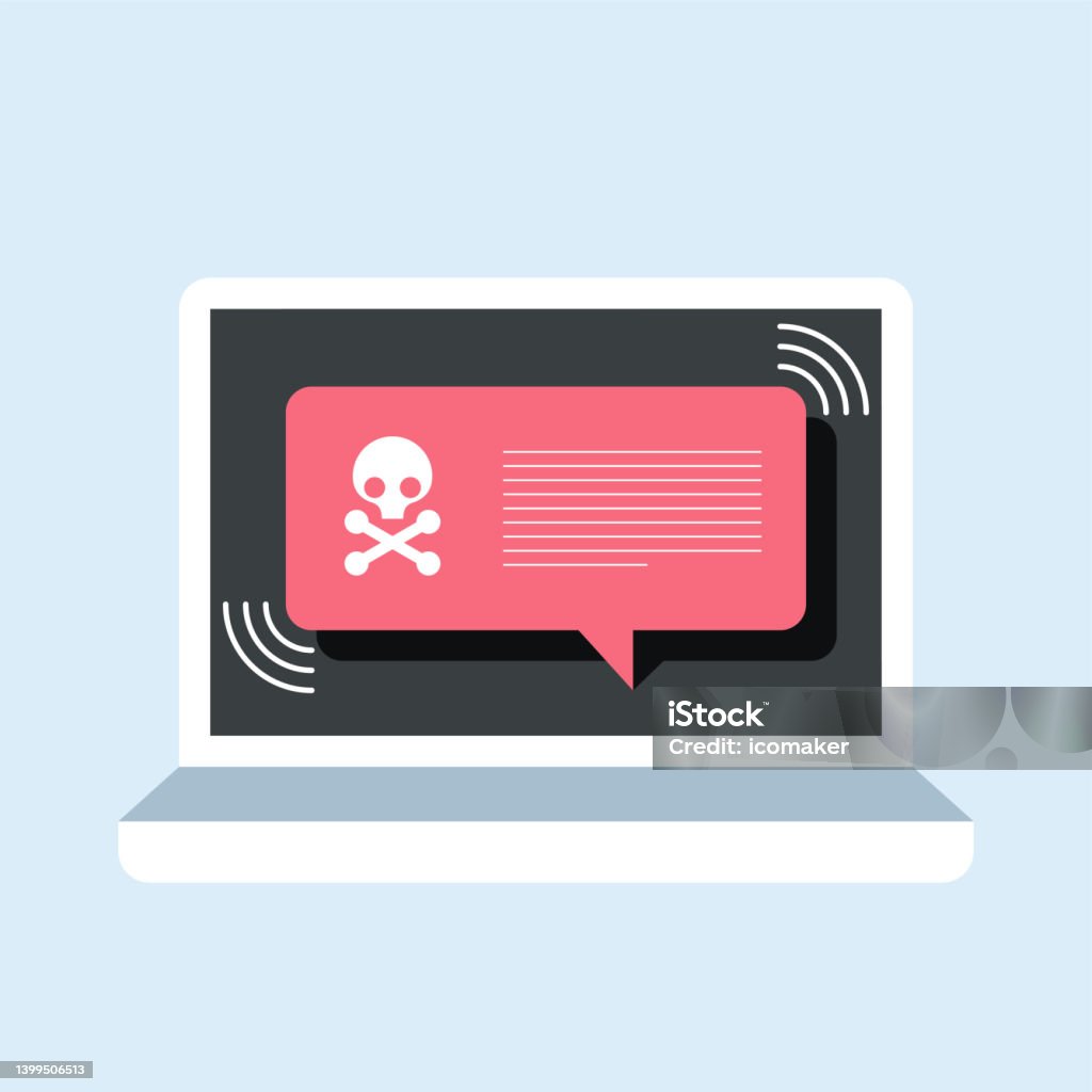Fake Computer Alert Alert Notification On Laptop Computer Stock Illustration - Download ...