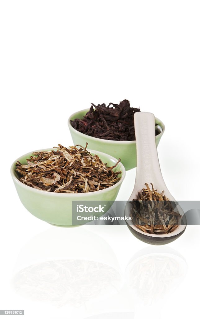 Tè verde e nero. - Foto stock royalty-free di Alimentazione sana