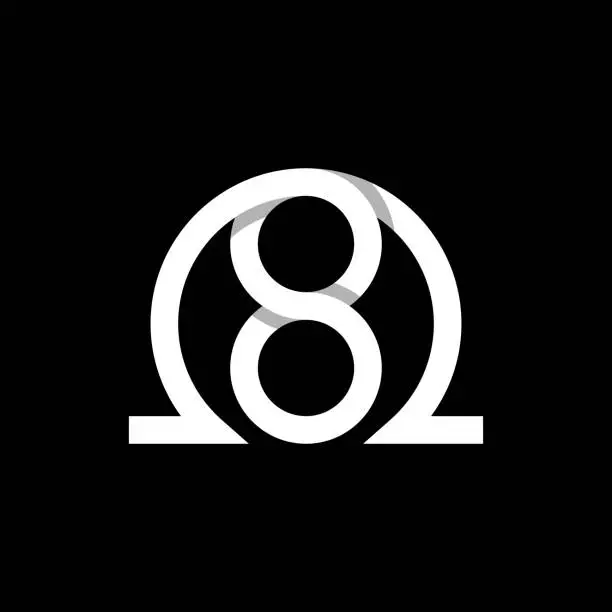 Vector illustration of infinity omega logo design