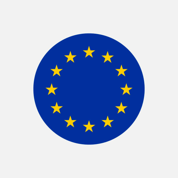 ilustrações, clipart, desenhos animados e ícones de país união europeia. bandeira da união europeia. ilustração vetorial. - european union flag flag european community interface icons