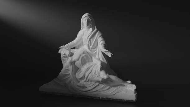 3D Illustration of the Pieta Statue in Italy. 3d rendering. 3D Illustration of the Pieta Statue in Italy. 3d rendering pieta stock pictures, royalty-free photos & images