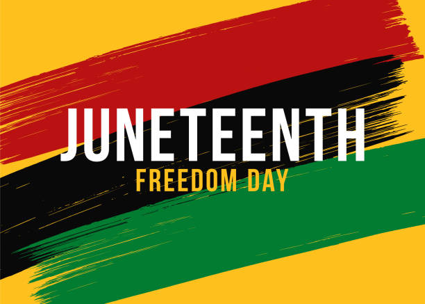 Juneteenth Independence Day Design with Brushes. vector art illustration