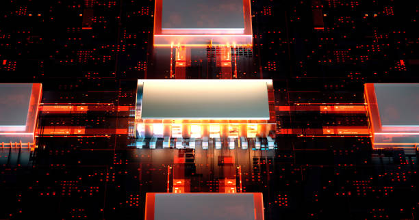 istock 3D rendering of cyberpunk AI. Circuit board. Technology background. Central Computer Processors CPU and GPU concept. Motherboard digital chip. Tech science background. 1399524236