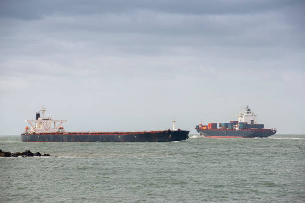 istock Cargo vessel and Tanker ship. 1399525709